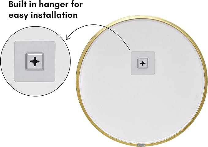 Americanflat 20" Round Mirror - Hanging Mirrors with Durable Frame - Modern Mirror for Bathroom, Bedroom, Living Room - Mirrors for Wall Display and Home Decor - Gold