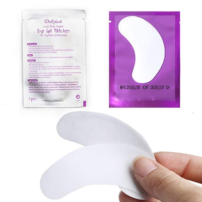 55 Pairs Set, Under Eye Hydrogel Pads, Professional Lint Free Eye Mask Eyelash Extension Gel Patches Kit for Adhesive Lash Beauty Tool (Purple)
