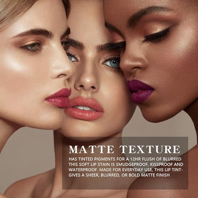 6-Color Velvet Matte Lipstick Balm-in-Pencil for Lips Makeup, Ultra Hydrating, Long-Lasting High lmpact Color Soft Finish, Waterproof Moisturized Lips