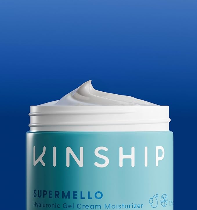 Kinship Supermello Hyaluronic Gel Cream Moisturizer – Hyaluronic Acid Face Lotion – Lightweight + Hydrating – Plump, Smooth + Soothe – Nourish Dry Skin – Rich Daily Use Clean Skin Care (3.3 oz)