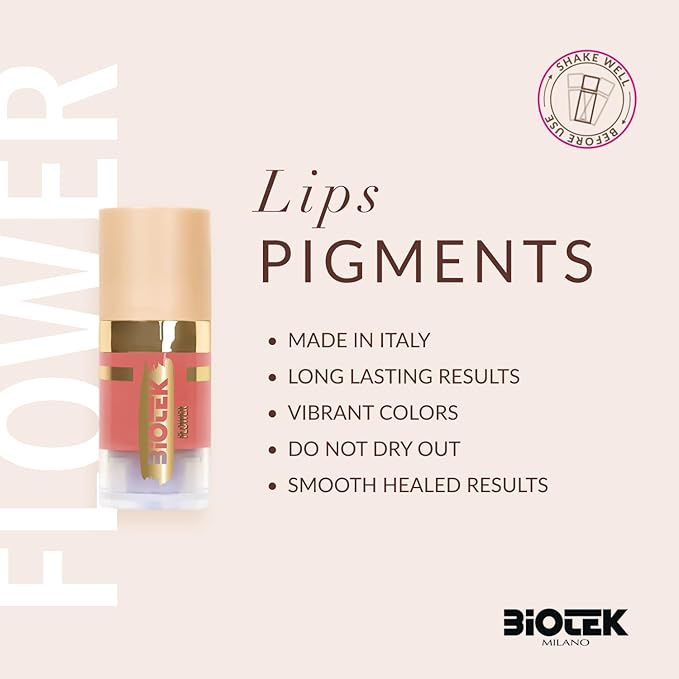Biotek Lip Pigment for Permanent Makeup - Pink Peach Color for Lip - Made in Italy - Flower 0,24 fl.oz.