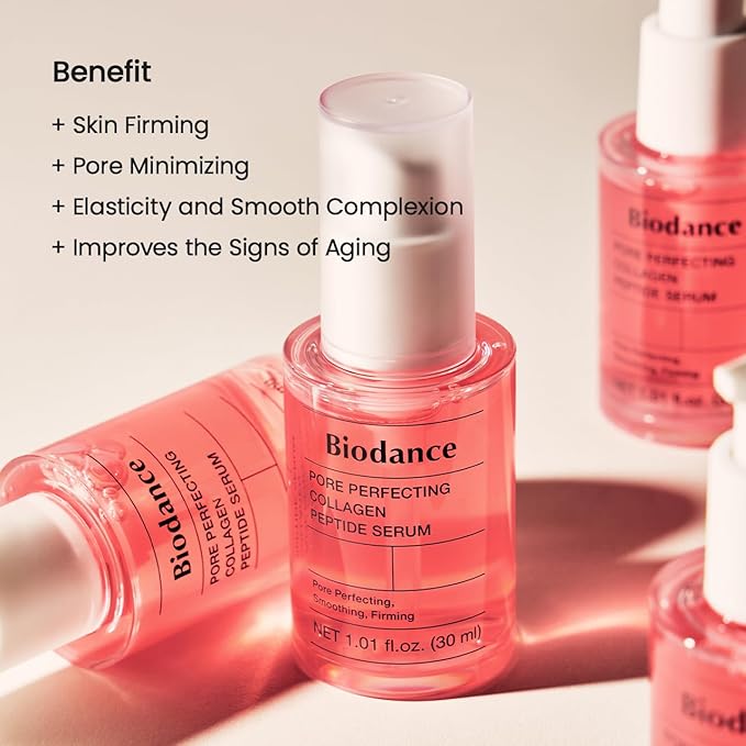 BIODANCE Pore Perfecting Collagen Peptide Serum, Skin Firming & Radiance Boost, Plumping, Pore Care, Makeup Prep Serum for All Skin Types, Korean Skincare | 1.01 fl.oz x 1 ea
