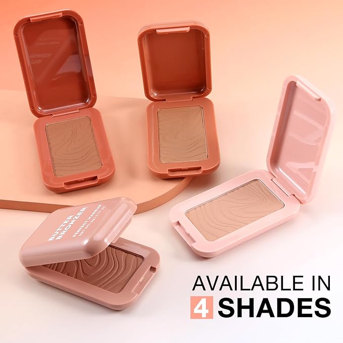 Boobeen Soft Matte Bronzer, Contour Palette for Face, Bronzing Blush Powder for Contouring, Long-lasting Buildable Bronzed Shimmer