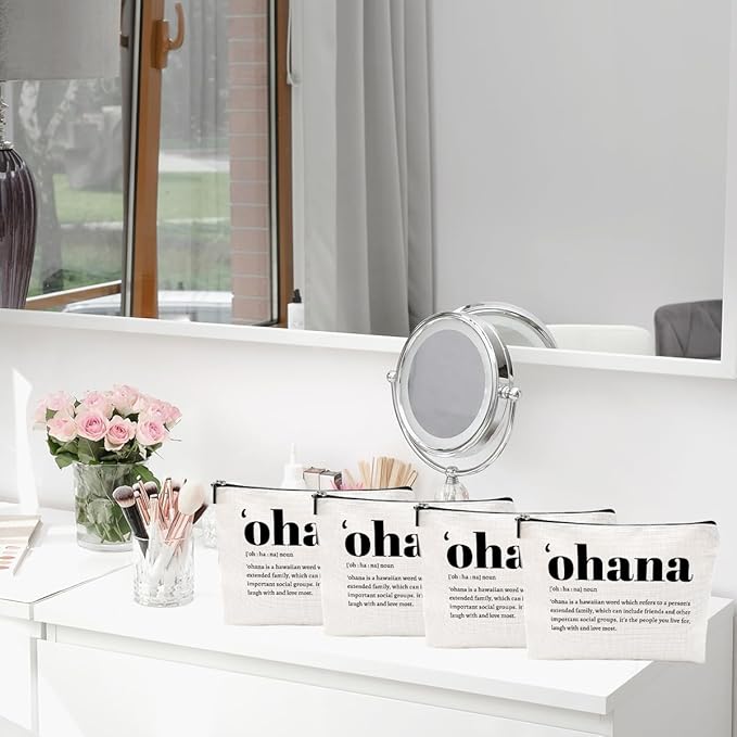 4pcs Hawaiian Inspirational Makeup Bag, Hawaiian Gifts Cosmetic Bag, Hawaii Souvenirs, Minimalist Thank You Gifts for Women Female Grandma Friend Wife Mom Sister