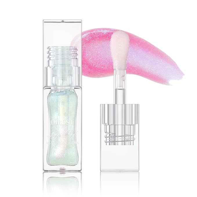 Magic Color Changing Moisturizing Lip Glow Oil Plumping Glimmer Glow Lipstick, Hydrating Lip Gloss Lip Care, Long Lasting Non-sticky Fresh Texture Lip Oil (Color Changing 04)