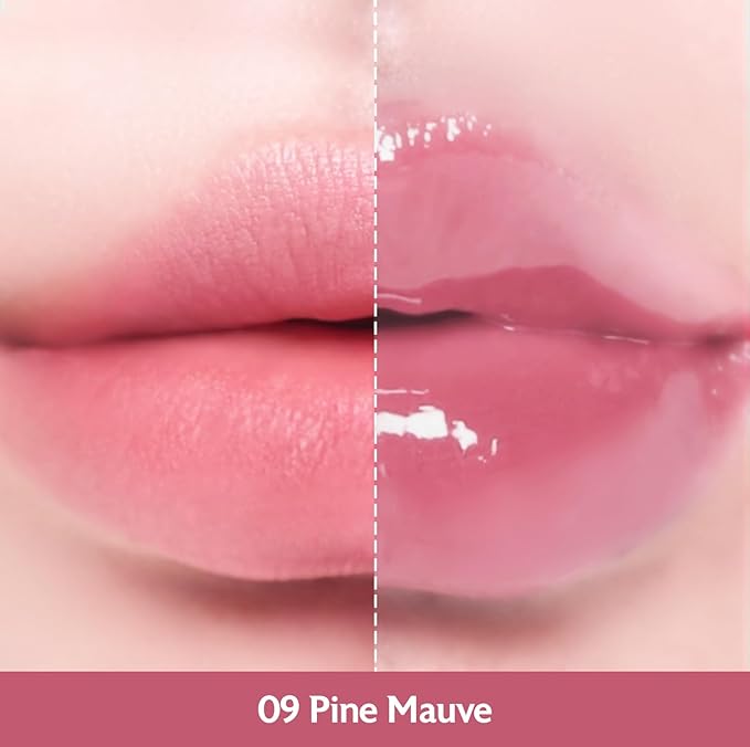 MILKTOUCH Jelly Fit Glow Lip Tint - Hydrating Lip Gloss with Long-Lasting Moisture, Color Stain, Lightweight Formula, Radiant Shine, Perfect for Daily Use, Korean Lip (09 Pine Mauve, 4ml)