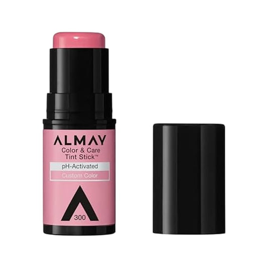Almay Lip and Cheek Tint, Color & Care Tint Stick, Multi-Use Moisturizing Blush and Lip Color, Dewy Finish, 300 Rose Flush, 0.25 oz