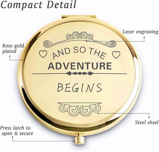 Personalized Gifts for Women Girls, Inspirational Compact Mirrors, 2025 Graduation Gifts for Her, Unique Mothers Day Birthday Gifts for Mom Sister Wife Daughter Niece, Friendship Gifts for Friends