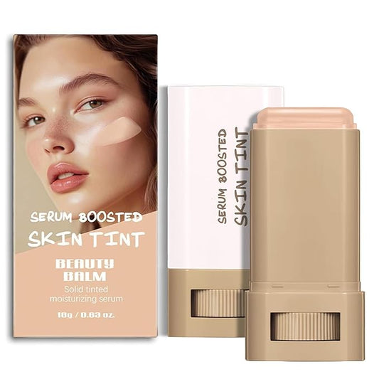 2 Pcs Foundation Stick Beauty Balm Serum Boosted Skin Tint Solid Tinted Moisturizing Serum Contour Stick Foundation for Women Natural Finish Makeup (#05, 0.63 OZ)