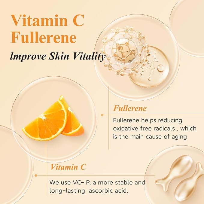 HKH Vitamin C Serum For Face, Anti-Aging Vit C with Vitamin E Serum Capsules, Evens Skin Tone & Reduces Wrinkles, 48 Travel Size Skincare Capsules for Smooth, Hydrated & Firmed Skin