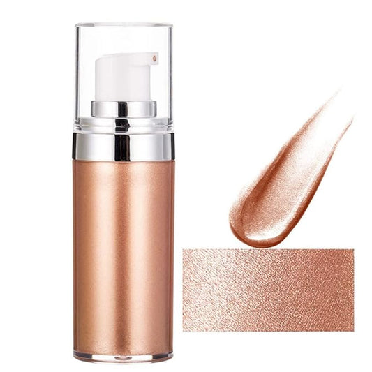Body Shimmer Oil, Liquid Body Illuminator Drops Face Body Shimmer Oil Long Lasting Smooth Liquid Highlighter Stick Shimmer Highlighter Liquid Bronzer for Face Body Glitter(#02)