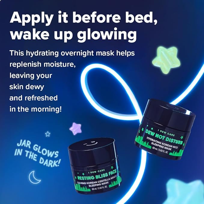 I DEW CARE Night Sleeping Mask - Dew Not Disturb | Hydrating Korean Face Mask Overnight for Glass Skin Glow, Moisturizing Skincare, Best Hydrating Face Masks, Skincare Korean Women, 2.02 FL Oz (60 ml)