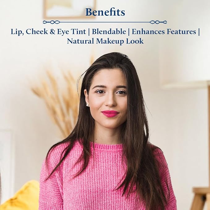 Blue Nectar Lip Tint Balm for Rosy Pink Tinted Lips | Natural Lip Tint for Dark Lips with Organic Ghee & Shea Butter | Long Lasting Lip Mosturizer (0.35 Oz)