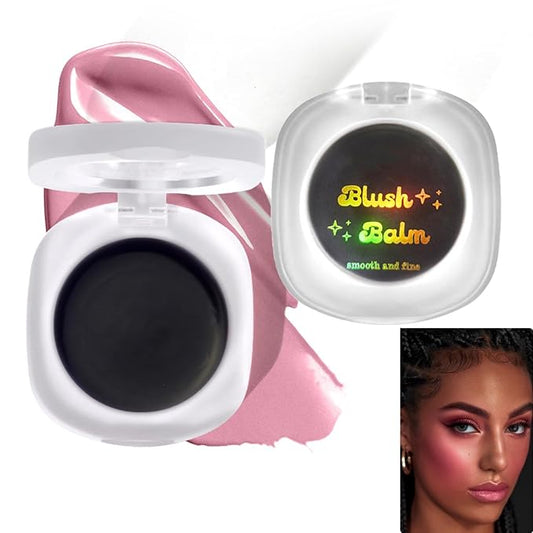 Color Changing Blush,Magical Temperature Change Powder Blusher Cream For Cheeks ，Eyes And Lips Tint Makeup,Lasting Moisturizing Rouge, Brightening, High Gloss Black Powder Blusher Cream (#02 Rose)