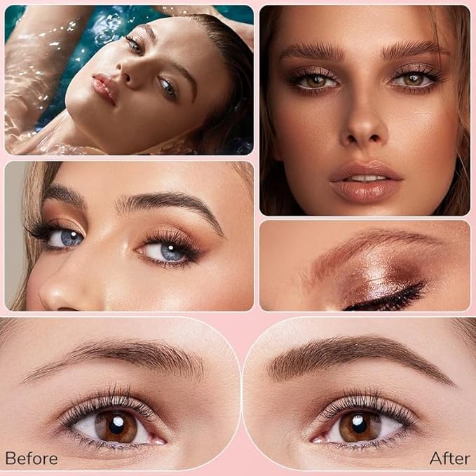 2 Pcs Microblading Eyebrow Pen, 2025 Upgraded 3D Waterproof 4-Tip Eyebrow Pencil, Natural Makeup Long-Lasting Fine Stroke Magic Eyebrow Pencil for Women Stay on All Day (04 Black*2)