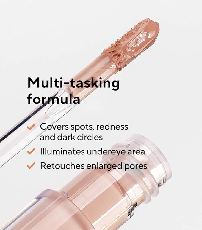 MÁDARA Organic Skincare | Luminous Perfecting Concealer 45 ALMOND – 4ml, Dewy finish, With hyaluronic acid, Natural concealer for dark circles and blemishes, Vegan, COSMOS natural certified.