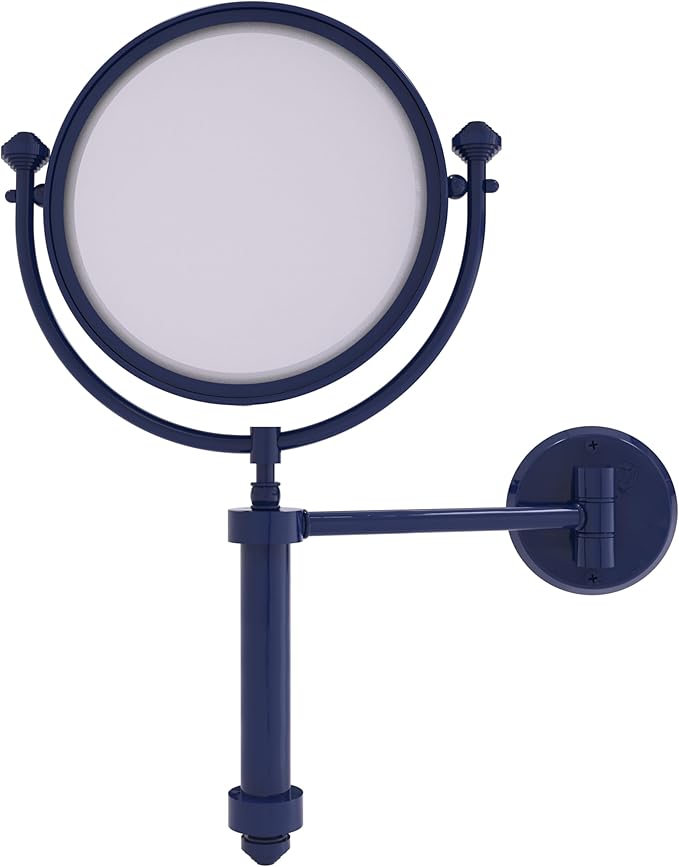Allied Brass SB-4/2X-MBL Southbeach Collection Wall Mounted Make-Up Mirror 8 Inch Diameter with 2X Magnification, Mediterranean Blue
