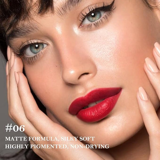 3Pcs Matte Lip Crayon Lip Liner and Lipstick Combo Sets, Gradient Matte Lip Bar Lipstick And Lip Liner Set, Contour Gradual Ombre Effect Lip Pencil For Old Women, Long Lasting Waterproof Smudge Proof