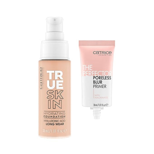 Catrice | True Skin Foundation 10 & The Perfector Poreless Blur Primer Bundle | Full Coverage Makeup | Vegan & Cruelty Free
