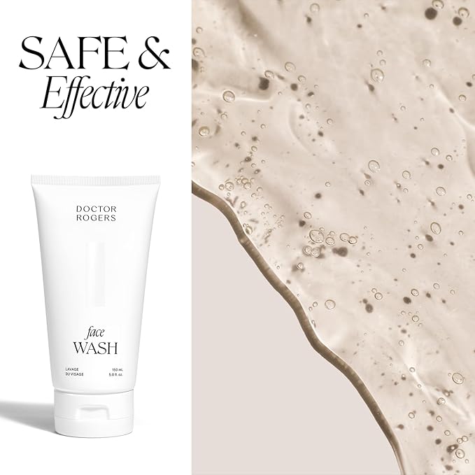 Doctor Rogers Face Wash. Gentle Hydrating Daily Cleanser for Sensitive, Dry & Combination Skin, 5 Ounce (150 ml) Tube