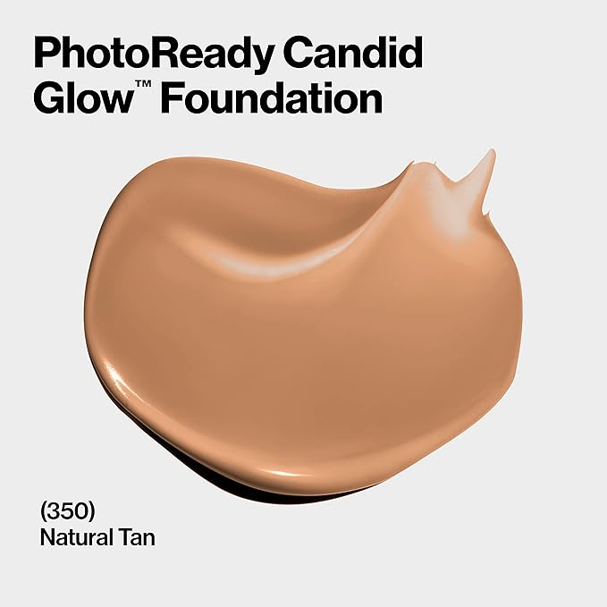 Revlon PhotoReady Candid Glow Moisture Glow Anti-Pollution Foundation with Vitamin E and Prickly Pear Oil, Anti-Blue Light Ingredients, without Parabens, Pthalates, & Fragrances, Natural Tan, 0.75 oz