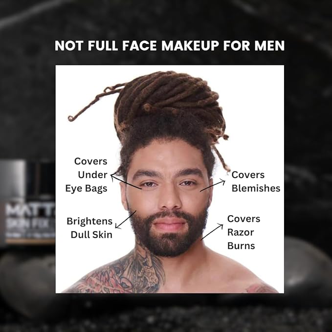 MATTR Skin Fix - Luxury - Easy for Men - Tinted Concealer - Visibly Covers Fine Lines, Under-Eye Bags, Razor Burns, Pimples - Vegan Makeup - Perfect for Gym Bag or Travel - 15g (L2)