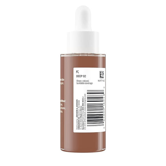 Neutrogena Healthy Skin Sensitive Skin Serum Foundation with Pro-Vitamin B5, Color Correcting & Pore Minimizing Liquid Foundation & Face Serum, Buildable Coverage, Deep 02, 1 oz