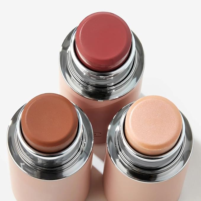 EarthsCure Glow Trio - 3 Piece Set. Contains a Bronzer, Blush, and Highlighter. Buildable Cream Sticks For a Luminous, Natural, and Youthful Look