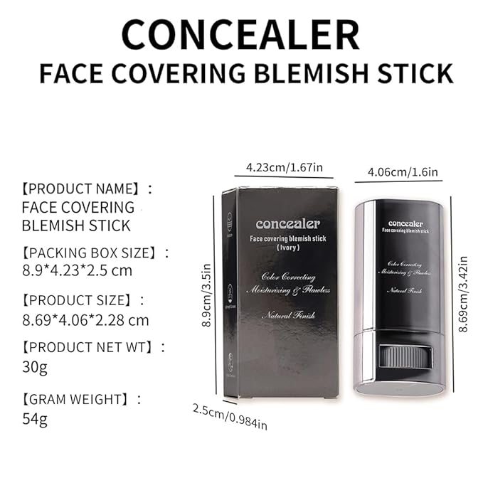 3-in-1 Foundation Stick Beauty Balm Serum Boosts Skin Tone, Solid Tinted Moisturizing Serum Contouring Foundation for Women, Natural Finish, Buildable Medium to Full Coverage(04#WHEATCOLOR)