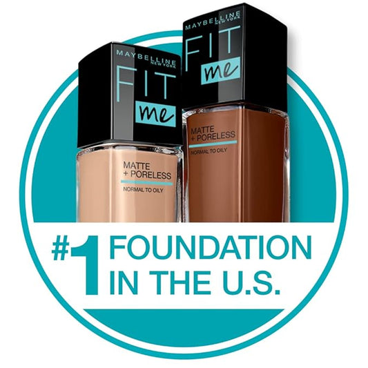 Maybelline Fit Me Matte + Poreless Liquid Foundation + Fit Me Mattifying Primer Makeup Bundle, Includes 1 Foundation in Coconut and 1 Primer