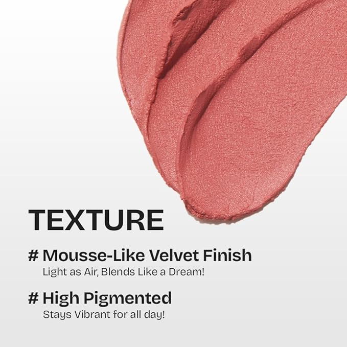 MILKTOUCH dearthing Blurry Effect Smooth Touch Pot - Lip and Blush, Soft Airy Matte Finish, Vivrant Color (03 Spring Fever, 0.16 Fl Oz)