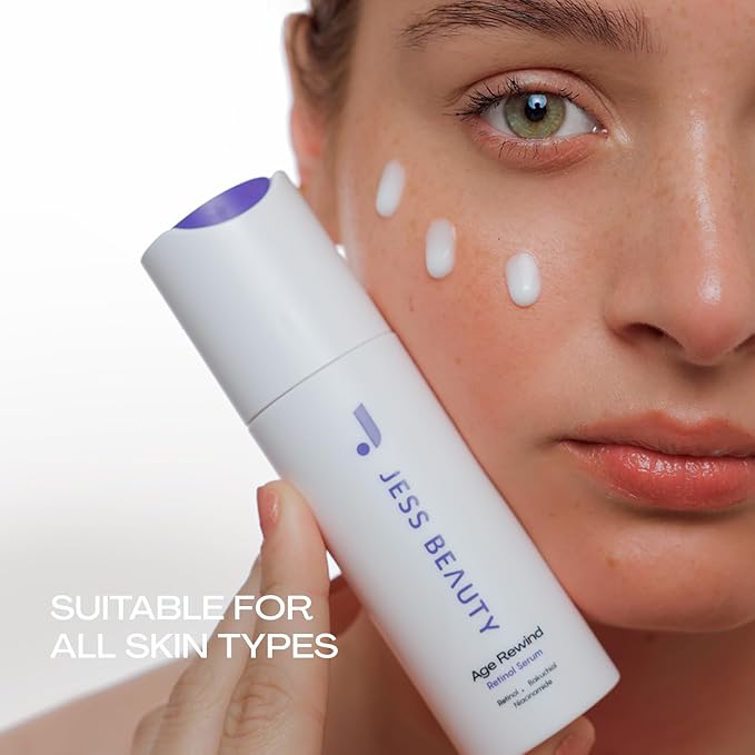 JESS BEAUTY | Skin Care Retinol Cream Centella Asiatica & Hyaluronic Acid | Retinol Night Face Cream Moisturizer 1 fl. oz (Age Rewind)