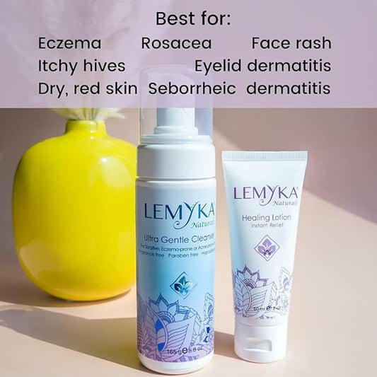 Rosacea cream -face redness relief facial rash lotion for eczema, psoriasis, hives, and dry skin, LEMYKA natural healing for babies and adults