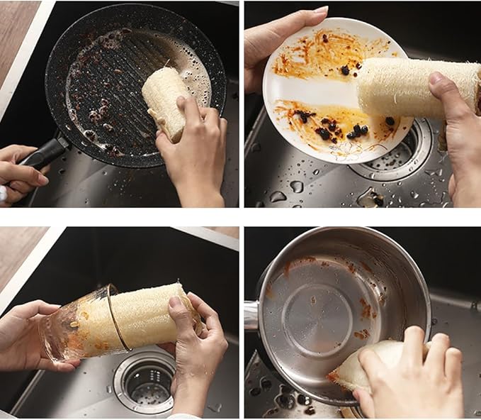 2 Pcs 15cm Natural Loofah Sponge Large Exfoliating Loofah Deep Clean Loofah Bath Shower Loofah Body Scrubber Exfoliator Long Spa Loofah Skin Care Loofah for Men Women