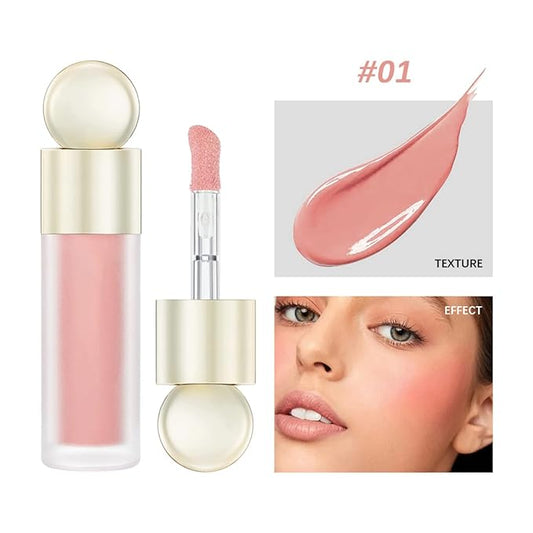 Liquid Blush, Matte Liquid Cream Makeup Dual Use for Cheeks and Lips, Long-Lasting, Smudge Proof, Moisturizing Face Blush Stick for Cheek, Pink Lip gloss for Girl