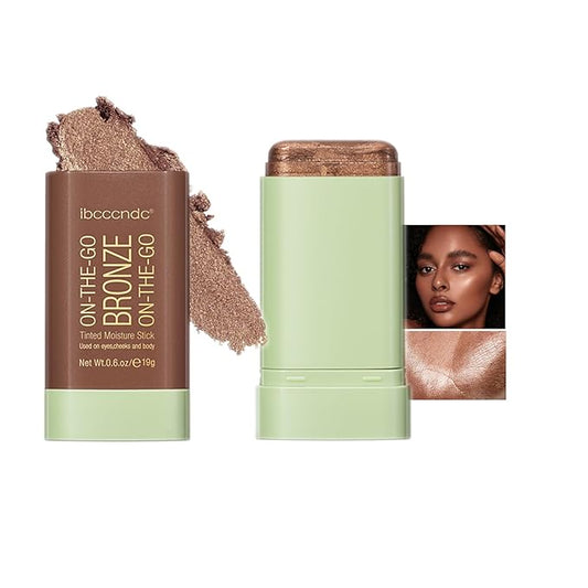 Bronzer Stick, Facial Contouring Stick,Cream Contour Stick, Facial Contouring Stick,Highlight Contour Makeup Long Lasting, Face Bronzer,04,Beach Glow