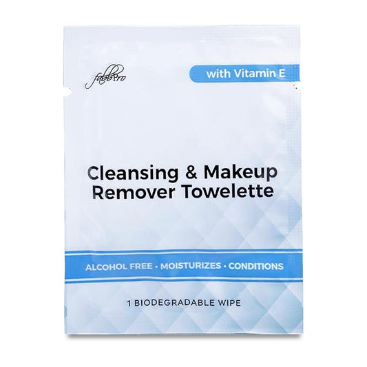 Cleansing & Makeup Remover Towelette with Vitamin E – Alcohol-Free Heavy Face Cleansing Wipes – Exfoliating Makeup Remover Wipes – Biodegradable & Eco Friendly Make up Remover Face Wipes - Pack of 250