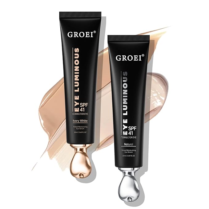 Luminous Eye Corrector Spf 41,Under Eye Corrector For Dark Circles,Undereye Sunscreen & Concealer, Hydrating Serum, Anti Aging Tinted E ye Cream with Peach Undertone (Mix, 40ml)