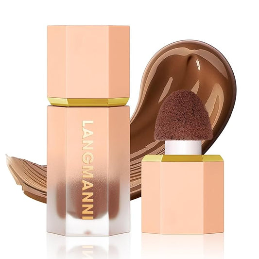 Liquid Contour Stick Makeup, Cream Face Bronzer Stick Built-in Sponge Tip, Cool Toned Contour Stick for Women and Girl, Lightweight Blendable Liquid Bronzer Concealer Stick (103 Camel Suede)