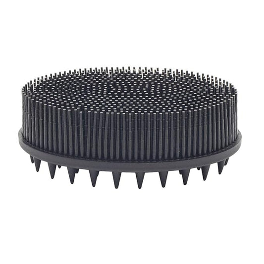 Exfoliating Silicone Body Scrubber 2 in 1 Silicone Shower Brush Natural Bristle Massager Bath Sponge Gentle Scrub Skin Exfoliation For Face and Body Massage Nubs Improve Blood Circulation (Black)