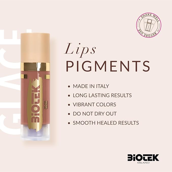 Biotek Lip Pigment for Permanent Makeup - Brownish Color for Lip - Made in Italy - Glace 0,61 fl.oz.