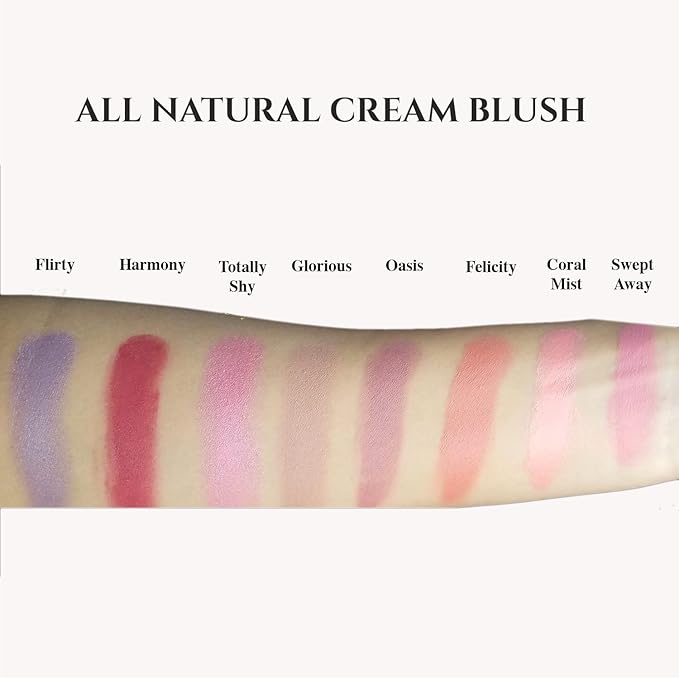 All Natural Cream Blush for Lip & Cheek Makeup Contouring, Coral Mist