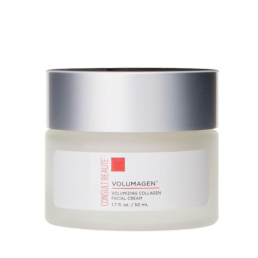 Consult Beaute VOLUMAGEN Volumizing Collagen Facial Cream with Hyaluronic Acid, Anti-Aging, Skin Plumping Moisturizer, Hydrates & Boost Elasticity, For Face, Neck and Décolleté 1.7 oz