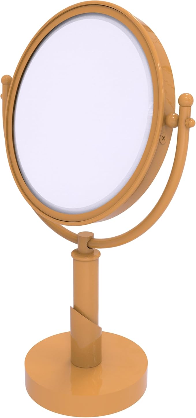 Allied Brass SH-4/4X-GLY Soho Collection 8 Inch Vanity Top Make-Up Mirror 4X Magnification, Golden Yellow