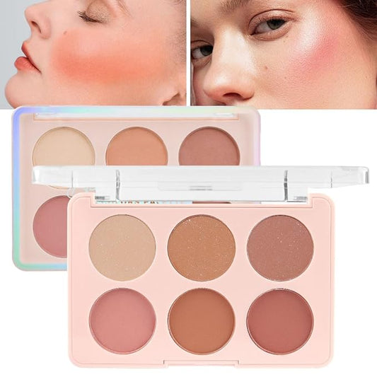 6 Colors Face Blush Blusher Highlighter Makeup Palette iluminadores de maquillaje profesional luminizers Cheek Shimmer Stick Bronzer and Highlighter Palette makeup illuminators highlighters for face