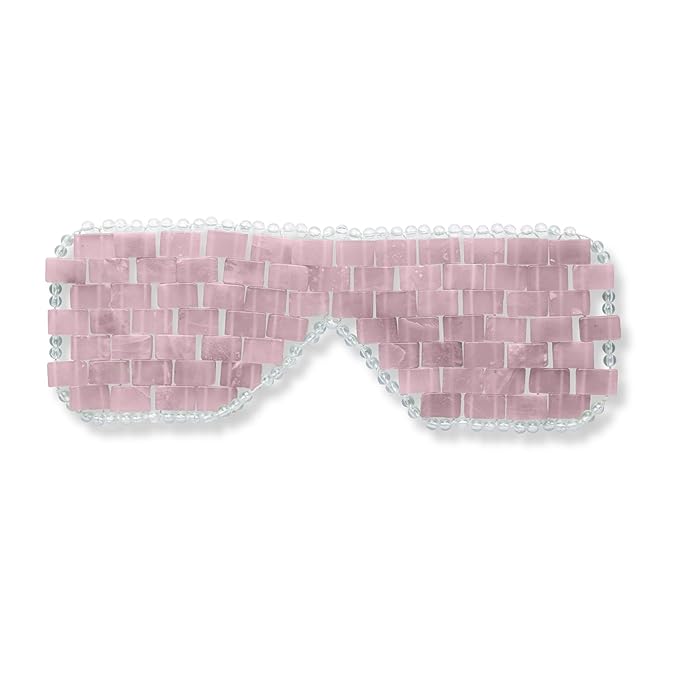 Alana Mitchell Rose Quartz Stone Eye Mask – Weighted Eye Mask to Eliminate Wrinkles, Puffiness, & Irritation – Headache and Migraine Relief Mask - 100% Rose Quartz for Hot & Cold Anti Aging Therapy