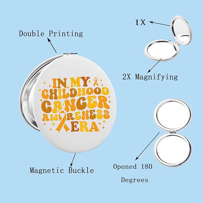 BEKECH Childhood Cancer Awareness Gifts in My Childhood Cancer Awareness Era Compact Mirror Childhood Cancer Fighter Gifts