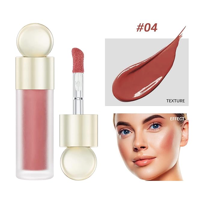 Liquid Blush, Matte Liquid Cream Makeup Dual Use for Cheeks and Lips, Long-Lasting, Smudge Proof, Moisturizing Face Blush Stick for Cheek, Pink Lip gloss for Girl