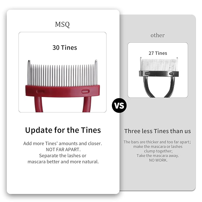 Eyelash Comb MSQ Eyelash Separator Mascara Applicator Eyelash Definer With Comb Cover Arc Designed Cosmetic Brushes Tool Red (1PCS)