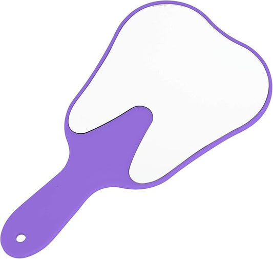 Annhua Tooth Shaped Mirror Hand Held Face Mirror Cute, Handheld Mirrors with Handle Purple Small Makeup Shower Mirror, Used for Salon|Barber|Dentist Clinic|Hairdressing